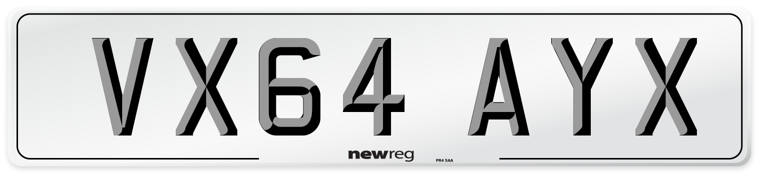 VX64 AYX Number Plate from New Reg